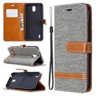 For Nokia 1.3 Denim Texture Horizontal Flip Leather Case with Holder & Card Slots & Wallet & Lanyard(Grey) - 1