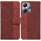For Infinix Hot 30 Play Geometric Embossed Leather Phone Case(Brown) - 1
