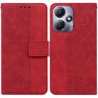 For Infinix Hot 30 Play Geometric Embossed Leather Phone Case(Red) - 1