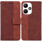 For Infinix Hot 30i Geometric Embossed Leather Phone Case(Brown) - 1