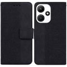 For Infinix Hot 30i Geometric Embossed Leather Phone Case(Black) - 1