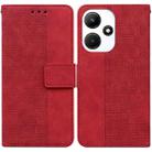 For Infinix Hot 30i Geometric Embossed Leather Phone Case(Red) - 1