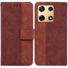 For Infinix Note 30 Pro Geometric Embossed Leather Phone Case(Brown) - 1