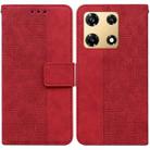 For Infinix Note 30 Pro Geometric Embossed Leather Phone Case(Red) - 1