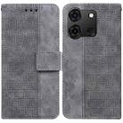 For Infinix Smart 7 India / 7 Plus Geometric Embossed Leather Phone Case(Grey) - 1