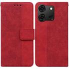 For Infinix Smart 7 India / 7 Plus Geometric Embossed Leather Phone Case(Red) - 1