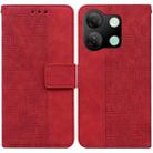 For Infinix Smart 7 HD Geometric Embossed Leather Phone Case(Red) - 1