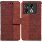 For Infinix GT 20 Pro Geometric Embossed Leather Phone Case(Brown) - 1