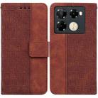 For Infinix Note 40 Pro+ Geometric Embossed Leather Phone Case(Brown) - 1