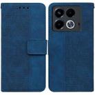 For Infinix Note 40 4G Geometric Embossed Leather Phone Case(Blue) - 1