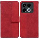 For Infinix Note 40 4G Geometric Embossed Leather Phone Case(Red) - 1