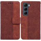 For Infinix Hot 50 4G Geometric Embossed Leather Phone Case(Brown) - 1