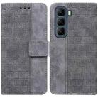 For Infinix Hot 50 4G Geometric Embossed Leather Phone Case(Grey) - 1