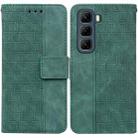 For Infinix Hot 50 4G Geometric Embossed Leather Phone Case(Green) - 1