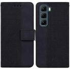 For Infinix Hot 50 4G Geometric Embossed Leather Phone Case(Black) - 1