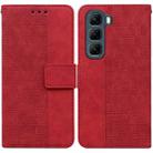 For Infinix Hot 50 5G Geometric Embossed Leather Phone Case(Red) - 1