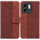 For Infinix Hot 50i / Smart 9 Geometric Embossed Leather Phone Case(Brown) - 1