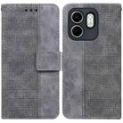 For Infinix Hot 50i / Smart 9 Geometric Embossed Leather Phone Case(Grey) - 1