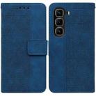 For Infinix Hot 50 Pro+ 4G Geometric Embossed Leather Phone Case(Blue) - 1