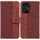 For Infinix Note 50 Pro+ Geometric Embossed Leather Phone Case(Brown) - 1