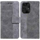 For Infinix Note 50 Pro+ Geometric Embossed Leather Phone Case(Grey) - 1