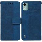 For Nokia C12 Geometric Embossed Leather Phone Case(Blue) - 1