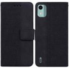 For Nokia C12 Geometric Embossed Leather Phone Case(Black) - 1