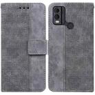 For Nokia C22 Geometric Embossed Leather Phone Case(Grey) - 1