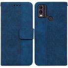 For Nokia C22 Geometric Embossed Leather Phone Case(Blue) - 1