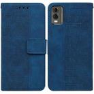 For Nokia C32 Geometric Embossed Leather Phone Case(Blue) - 1