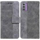 For Nokia G42 Geometric Embossed Leather Phone Case(Grey) - 1