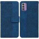 For Nokia G42 Geometric Embossed Leather Phone Case(Blue) - 1