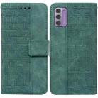 For Nokia G42 Geometric Embossed Leather Phone Case(Green) - 1