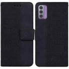 For Nokia G42 Geometric Embossed Leather Phone Case(Black) - 1