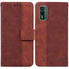 For Nokia XR21 Geometric Embossed Leather Phone Case(Brown) - 1