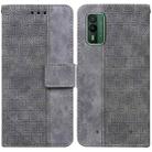 For Nokia XR21 Geometric Embossed Leather Phone Case(Grey) - 1