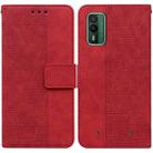For Nokia XR21 Geometric Embossed Leather Phone Case(Red) - 1