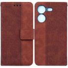 For Tecno Pova 5 Geometric Embossed Leather Phone Case(Brown) - 1