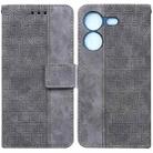 For Tecno Pova 5 Geometric Embossed Leather Phone Case(Grey) - 1