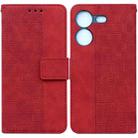 For Tecno Pova 5 Geometric Embossed Leather Phone Case(Red) - 1