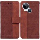 For Tecno Spark 10 5G Geometric Embossed Leather Phone Case(Brown) - 1