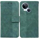 For Tecno Spark 10 5G Geometric Embossed Leather Phone Case(Green) - 1