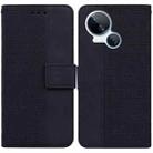 For Tecno Spark 10 5G Geometric Embossed Leather Phone Case(Black) - 1