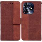 For Tecno Spark 10 Pro Geometric Embossed Leather Phone Case(Brown) - 1