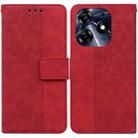 For Tecno Spark 10 Pro Geometric Embossed Leather Phone Case(Red) - 1