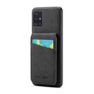 For Samsung Galaxy A51 5G Fierre Shann Crazy Horse Card Holder Back Cover PU Phone Case(Black) - 1