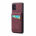 For Samsung Galaxy A71 5G Fierre Shann Crazy Horse Card Holder Back Cover PU Phone Case(Wine Red) - 1