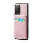 For Samsung Galaxy A33 5G Fierre Shann Crazy Horse Card Holder Back Cover PU Phone Case(Pink) - 1
