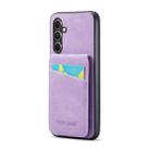 For Samsung Galaxy A54 5G Fierre Shann Crazy Horse Card Holder Back Cover PU Phone Case(Purple) - 1