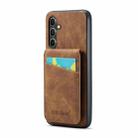 For Samsung Galaxy A34 5G Fierre Shann Crazy Horse Card Holder Back Cover PU Phone Case(Brown) - 1